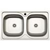 Lavello da incasso 2 vasche 86x50 cm inox