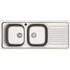 Lavello da incasso 2 vasche sx gocciolatoio dx 116x50 cm inox