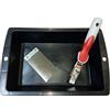 Kit stuccatura con cassoncino in plastica nero 3 lt e 2 spatole stucco