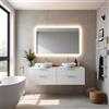 - Specchio con cornice satinata 1,5 cm retroilluminata LED MIRA 90x60 cm