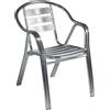 Sedia da giardino Contract con braccioli impilabile in alluminio grigio