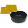 Kit recipiente stucco basso + 2 spatole rasature gialle 6 e 12