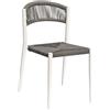 - Sedia da giardino Contract impilabile in alluminio e wicker bianco