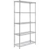 Verdelook Scaffale in acciaio cromato 5 ripiani 35,2x90,7x181,5 cm 110 kg/ripiano