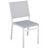 Sedia da giardino impilabile in alluminio e Textilen grigio