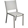 Sedia da giardino impilabile in alluminio grigio