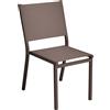 Sedia da giardino impilabile in alluminio marrone