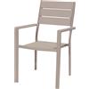 Sedia da giardino con braccioli Tenerife in metallo e plastica beige