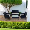 Salotto da giardino in rattan sintetico con cuscini 4 posti
