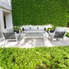 Salotto da giardino in alluminio bianco e rattan con cuscini 5 posti