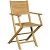 Sedie da giardino pieghevole doghe larghe in acacia con braccioli