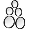 Trio Specchio Lia Ø 25/23/18/15 cm nero 5 pz