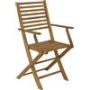 Sedie da giardino pieghevole doghe strette in acacia con braccioli