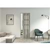 Porta a soffietto Maya Vetrata in PVC stampa 3D 83,5x214 cm tessuto grigio