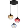 Globo Sospensione Sander 3 luci Ø 45 x 150 cm metallo nero satinato