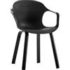 Sedia in polipropilene e metallo 50x59 H 78 cm nero