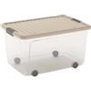 KIS Contenitore W Box L 50 l Trasparente/Bianco Gesso 56,5x39x31,5H cm