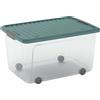 KIS Contenitore W Box L 50 l Trasparente/Verde Acqua 56,5x39x31,5H cm