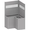 Biohort Fioriera frangivista Belvedere Biohort a L con vetro 100 cm Argento met 2 pz