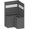 Biohort Fioriera frangivista Belvedere Biohort a L con vetro 100 cm Grigio sc met 2 pz