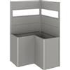 Biohort Fioriera frangivista Belvedere Biohort a L con vetro 100 cm Gri quarz met 2 pz