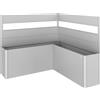 Biohort Fioriera frangivista Belvedere Biohort a L con vetro 200 cm Argento met 2 pz