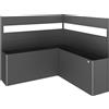 Biohort Fioriera frangivista Belvedere Biohort a L con vetro 200 cm Grigio sc met 2 pz