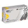RAYS Guanti da lavoro da esaminazione in nitrile Biosoft Pf Black 35 tg L