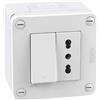 Scatola 2 moduli Bticino Idrogo MatixGO IP40 interruttore + presa Italia 10/16A