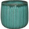 Vaso per piante ceramica smaltata 36x32.5 cm verde