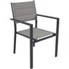 Sedia da giardino impilabile in alluminio e textilene 56x56,5xH86cm