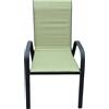 Sedia da giardino impilabile in metallo e Textilen 70x54 H 93 cm verde