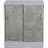 Mobile con 2 ante e 2 ripiani in pannello truciolare 60x30xH71 cm bianco grigio