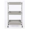 Carrello pieghevole in metallo con 3 cestelli e ruote 45x29 cm H 77 cm