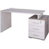 Scrivania in kit 3 cassetti Sarmog 154x55x76 cm bianco fiammato