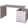 Scrivania in kit 3 cassetti Sarmog 154x55x76 cm cemento