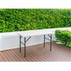 Tavolo pieghevole in acciaio e piano plastica stampata 122x60 cm H 74 cm