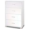 Cassettiera in kit 4 cassetti Sarmog 112x70x41 cm bianco fiammato