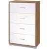 Cassettiera in kit 4 cassetti Sarmog 112x70x41 cm noce stelvio/bianco