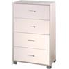 Cassettiera in kit 4 cassetti Sarmog 112x70x41 cm olmo/bianco