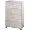 Cassettiera in kit 4 cassetti Sarmog 112x70x41 cm olmo