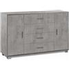 Mobile in kit 2 ante 4 cassetti Sarmog 136x86x41 cm cemento