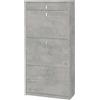 Scarpiera in kit Sarmog 3 ante 1 cassetto 127x63x29 cm 15 paia cemento