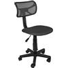 Sedia da scrivania in tessuto con schienale retato 48x41 x H 73/85 cm nero