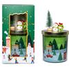Candela decorativa Natale verde H 17 cm