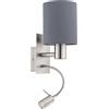 Eglo Applique LED Eglo Pasteri E27 1X40W 1X3,8W 3000K 320Lm L15x19,5xH38 cm grigio