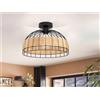 Eglo Plafoniera Eglo Anwick a 1 luce Nero Naturale E27 60 W