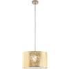 Lampadario a sospensione Eglo Viserbella Ø38xH110 cm acciaio tessuto oro