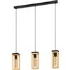 Eglo Lampadario a sospensione Eglo Nafferton 3 luci L80x10xH110 cm met legno nero mar