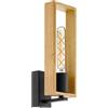 Eglo Applique Eglo Littleton L11x11,5xH33 cm acciaio legno nero marrone